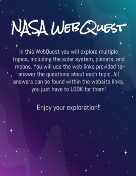 Preview of NASA Solar System Planets Moons WebQuest