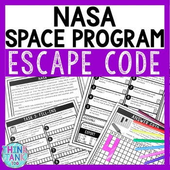 Preview of NASA Space Program Comprehension Code Escape Room - Close Reading - Solar System