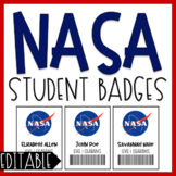 NASA Student Badges | EDITABLE