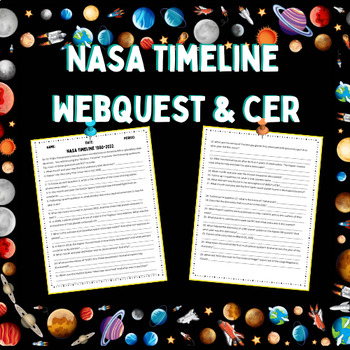 Preview of NASA Timeline Webquest and CER