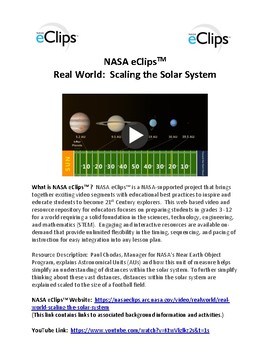 Preview of NASA eClips™ Real World:  Scaling the Solar System