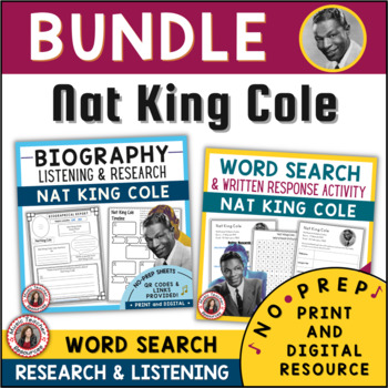 Preview of Black History Month Music Lessons - NAT KING COLE Activities and Worksheets 