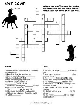 Western Crossword Puzzle Printable