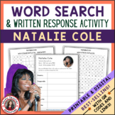 NATALIE COLE Word Search and Research Activity for Middle 