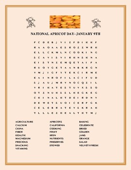 Preview of NATIONAL APRICOT DAY: JANUARY 9TH: CELEBRATE!