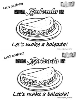 Preview of National Baleada Day | COLORING BOOK
