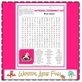 NATIONAL DOUGHNUT DAY Word Search Puzzle Handout Fun Activity