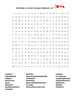 national flag day canada february 15th word search tpt