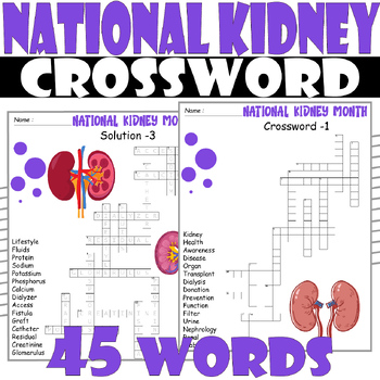 NATIONAL KIDNEY MONTH Crossword Puzzle All about NATIONAL KIDNEY
