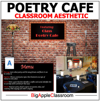 Preview of NATIONAL POETRY MONTH Classroom "Poetry Cafe" Decor and Aesthetic
