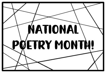 NATIONAL POETRY MONTH! Poetry Month Activity, Poetry Coloring Pages