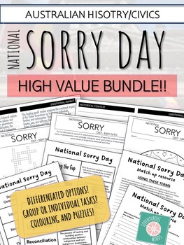 Preview of NATIONAL SORRY DAY - Australian History VALUE BUNDLE! Reading, Writing, Vocab!