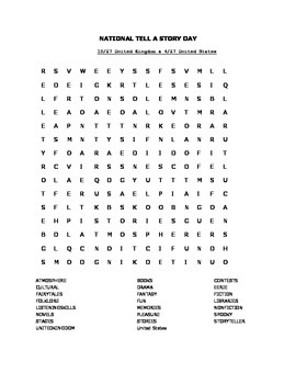 Preview of NATIONAL TELL A STORY DAY WORD SEARCH