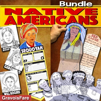 Preview of NATIVE AMERICAN HERITAGE Activity: BUNDLE of Biography Banners and Big Galoots