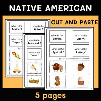 Preview of NATIVE AMERICAN HERITAGE MONTH  VOCABULARY CUT AND PASTE
