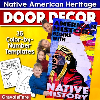 Preview of NATIVE AMERICAN HISTORY Door Decor Activity: Collaborative Poster Bulletin Board