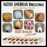 NATIVE AMERICAN Indian Dwellings Shelters 3D Paper Models 