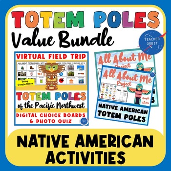 Preview of Native American Totem Poles Bundle: All About Me Activity & Virtual Field Trip