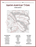 NATIVE AMERICAN TRIBE NAMES Word Search Puzzle Worksheet Activity