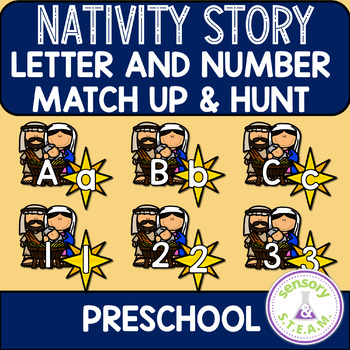 NATIVITY Themed Letter & Number Matching or Scavenger Hunt with Tracing ...