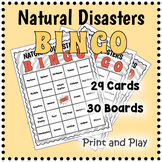 NATURAL DISASTERS BINGO GAME - Extreme Weather Learning Activity