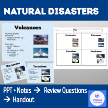 Preview of NATURAL DISASTERS – PowerPoint + Review Questions + Handout