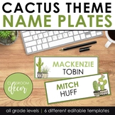 NATURE CACTUS Classroom Decor: Name Tags & Name Plates