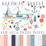 NAUTICAL BUNDLE! CLIP ART + DIGITAL PAPERS