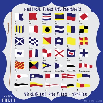 Preview of NAUTICAL FLAGS and PENNANTS Clip Art + Printable JPG