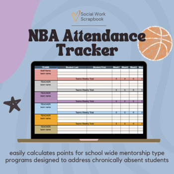 Preview of NBA Attendance Tracker || Social Work Scrapbook