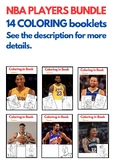 NBA PLAYERS BUNDLE, 14 COLORING booklets, LeBron James, St