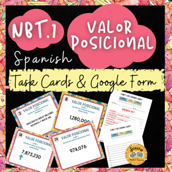Preview of NBT.1  Place Value Task Cards Set 2 *Spanish*
