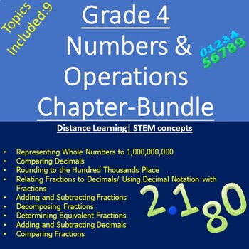 Preview of Grade 4 TEKS Numbers & Operations Bundle -Distance Learning - ISEE / SSAT