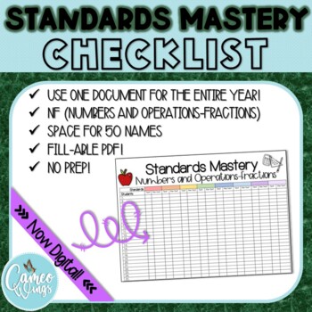 Preview of NF (Numbers & Operation-Fractions) Standards Mastery Checklist