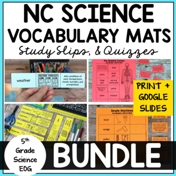Preview of 5th Grade Science Test Prep NC EOG Review Vocabulary Activities Quiz Questions