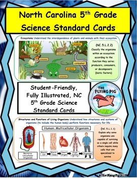 NC 5th Grade Science Standard Cards by The Flying Pig  TpT