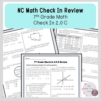 Preview of NC Check In Review 2.0 C | 7th Grade Math | Test Prep