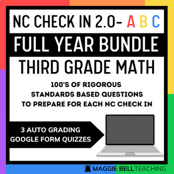 Preview of NC Check In ABC  | Full Year Test Prep Bundle  | Third Grade Math