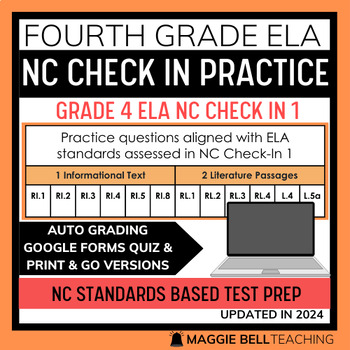 Preview of NC Check In ELA 1 | Fourth Grade Test Prep Review | Auto Grading Google Form