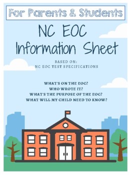 Preview of NC EOC: English 2 Test Specification Information Sheet