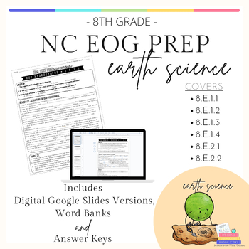 Preview of NC EOG Prep | 8th Science | Earth Science Standards (8.E.1 ALL + 8.E.2 ALL)