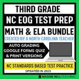 NC EOG Third Grade ELA & Math Review Bundle | Auto Grading