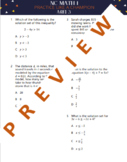 NC Math 1 EOC Review: A-REI. 3   "Practice Like a Champion