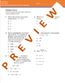 NC Math 1 Unit 1 Test: Equations and Introduction to Functions