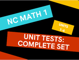 NC Math 1 Unit Tests: Complete Bundle
