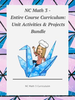 Preview of NC Math 3:  Entire Course Curriculum - Unit Activities & Projects Bundle