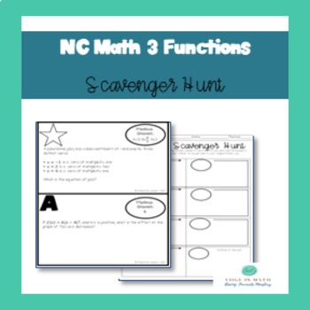 Preview of NC Math 3 Functions Scavenger Hunt