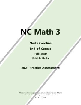 Preview of NC Math 3 Practice End-of-Course Test (North Carolina EOC Final Exam Review)