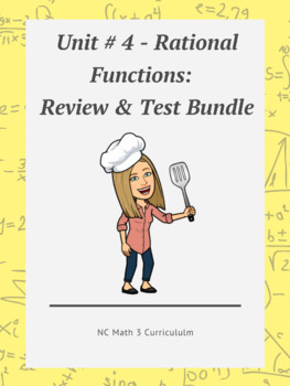 Preview of NC Math 3:  Unit # 4 - Review & Unit Test Bundle