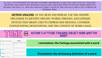 Preview of NC RI RL.10.4 Diction Analysis Graphic Organizer (Use with any text)